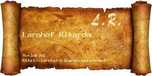 Larnhof Rikarda névjegykártya